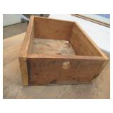 Lot of Various Farmed Art, Window Pane Mirror, 2 vintage wood boxes, 24" square Vintage Side Table