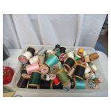 Lot of Sewing Notions: Buttons, Beads, Sewing Scissors, Seam Rippers, Spools of Thread & more.