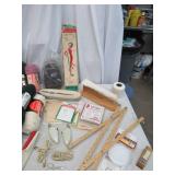 Lot of Sewing & Quilting Notions: Batting, Knitting Needles & Yarn, Electric scissors, Pantograph, Steam roller and more