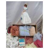 Lot of Vintage Sewing Craft items:  Lace, Ribbon, Notions