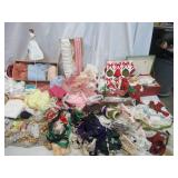 Lot of Vintage Sewing Craft items:  Lace, Ribbon, Notions