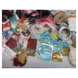 Lot of Vintage Sewing Craft items:  Lace, Ribbon, Notions