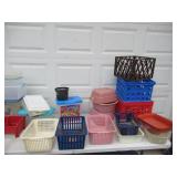 Lot of Totes, Tubs, Trays and baskets