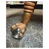 Oak Table W/ Cast Iron Clawfoot & Glass Ball Casters
