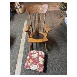 Antique Oak Press Back Rocker