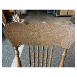 Antique Oak Press Back Rocker