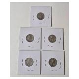 5-Vintage United States Mercury Dimes (1941,1941D,1941S,1943,1945S) - 90% Silver - Lot 16
