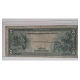 1914 US $5 Bill - Legal Tender (Horse Blanket) - Blue Note - Very Collectible - Large Note - Rare - Lot 23