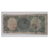 1907 US $5 Bill - Legal Tender (Woodchopper) - Red Note - Large Note - Very Collectible - Lot 24
