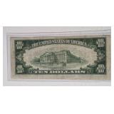 1934 US $10 Bill - Legal Tender - Silver Certificate - Blue Note - Very Crisp - Lot 26