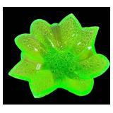 M2 - Antique Duncan Glass Company Paneled Daisy & Button Vaseline Glass Bowl - Circa 1890