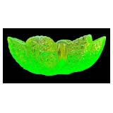 M2 - Antique Duncan Glass Company Paneled Daisy & Button Vaseline Glass Bowl - Circa 1890