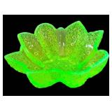 M2 - Antique Duncan Glass Company Paneled Daisy & Button Vaseline Glass Bowl - Circa 1890