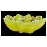 M2 - Antique Duncan Glass Company Paneled Daisy & Button Vaseline Glass Bowl - Circa 1890