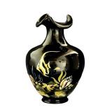 E1 - Fenton Paradise Under the Sea Vase Ebony Black - Hand-Painted by CC Hardman