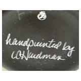 E1 - Fenton Paradise Under the Sea Vase Ebony Black - Hand-Painted by CC Hardman