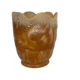 B2 - Vintage Fenton Atlantis Slag Glass Vase - Carmel
