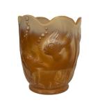 B2 - Vintage Fenton Atlantis Slag Glass Vase - Carmel