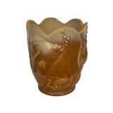 B2 - Vintage Fenton Atlantis Slag Glass Vase - Carmel