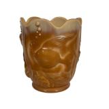 B2 - Vintage Fenton Atlantis Slag Glass Vase - Carmel