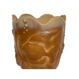 B2 - Vintage Fenton Atlantis Slag Glass Vase - Carmel