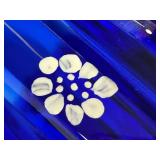 E1 - Fenton Vintage Deep Cobalt Blue Glass Pitcher - Hand Painted, Artist Signed