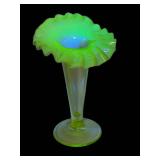 M2 - Northwood Lorna Vase - Jack-in-the-Pulpit Uranium Glass