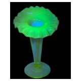 M2 - Northwood Lorna Vase - Jack-in-the-Pulpit Uranium Glass