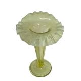 M2 - Northwood Lorna Vase - Jack-in-the-Pulpit Uranium Glass