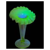 M2 - Northwood Lorna Vase - Jack-in-the-Pulpit Uranium Glass