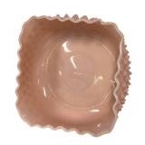 E2 - Vintage Fenton Rose Pastel Hobnail Square Bowl , 1954-57