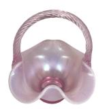 E1 - Vintage Fenton Stretch Glass Basket - Iridescent Pink