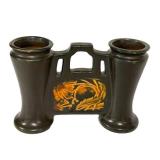 L3 - Antique Roseville Pottery Rosecraft Panel Bud Vase - 1920