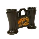 L3 - Antique Roseville Pottery Rosecraft Panel Bud Vase - 1920