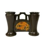 L3 - Antique Roseville Pottery Rosecraft Panel Bud Vase - 1920