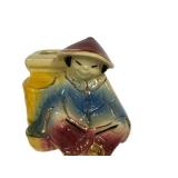 B2 - Shawnee Rickshaw Planter Set of 3 - Asian Themed Man Pulling Cart, Vintage 1940s