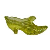 M2 - Fenton Uranium Glass Slipper - Vintage