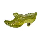 M2 - Fenton Uranium Glass Slipper - Vintage