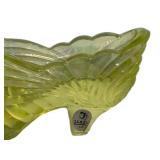 M2 - Fenton Uranium Glass Slipper - Vintage