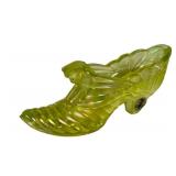 M2 - Fenton Uranium Glass Slipper - Vintage