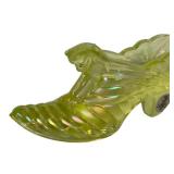 M2 - Fenton Uranium Glass Slipper - Vintage