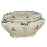 L3 - Antique Roseville 1910 Ceramic Design Flower Arrangers (Lot of 3) with Coordinating Bowl