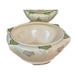 L3 - Antique Roseville 1910 Ceramic Design Flower Arrangers (Lot of 3) with Coordinating Bowl