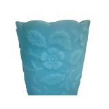 E2 - Fenton Blue Satin 8in Vase - 1974-1975
