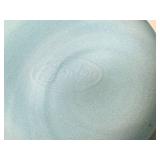 E2 - Fenton Glass Basket Weave Lattice Edge Vases - Pair, Turquoise