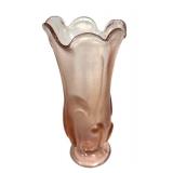 E1 - Fenton Ocean Waves Stretch Vase - Opalescent Pink Glass
