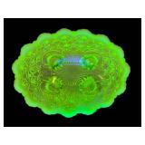 M3 - Candy Dish - Vintage Uranium Glass Footed