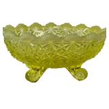 M3 - Candy Dish - Vintage Uranium Glass Footed