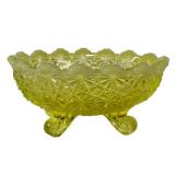M3 - Candy Dish - Vintage Uranium Glass Footed