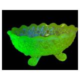 M3 - Candy Dish - Vintage Uranium Glass Footed